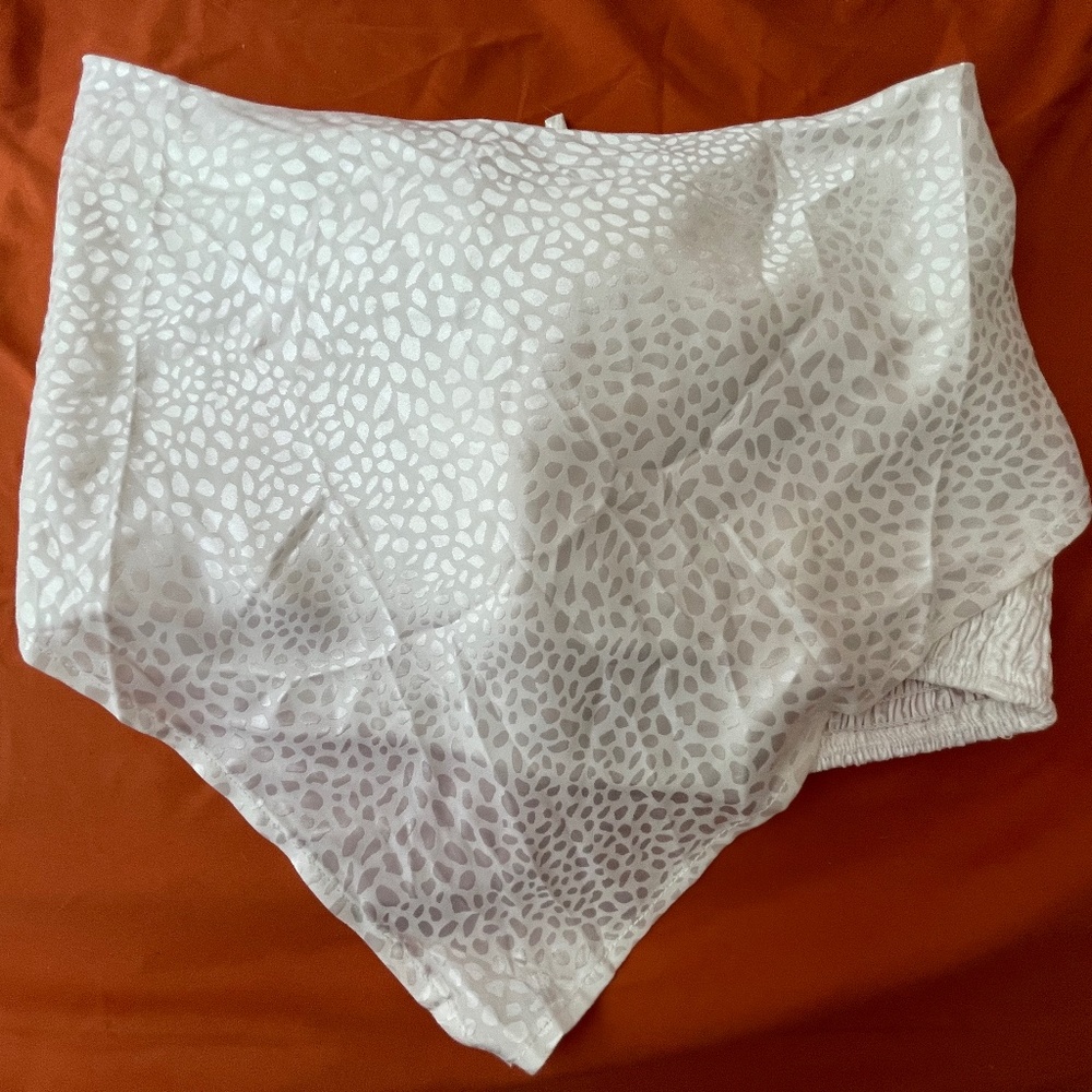 Silver and White Scarf Top